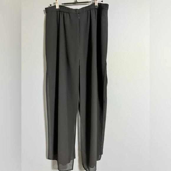 another thyme Pants - Vintage Another Thyme Black Palazzo Pants with Sheer Overlay Event size 12P